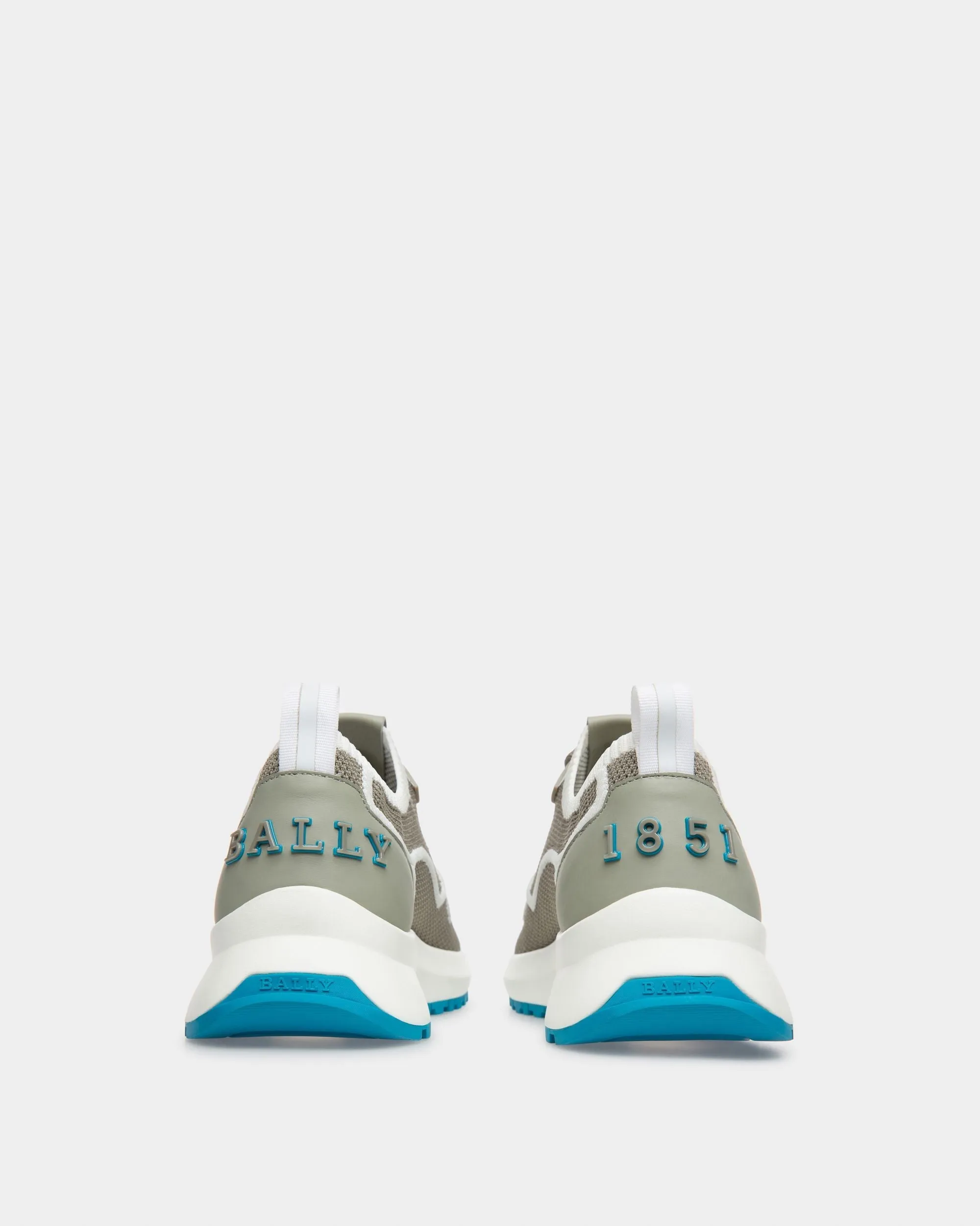 Davyn Mesh And Leather Sneakers In Grey And White