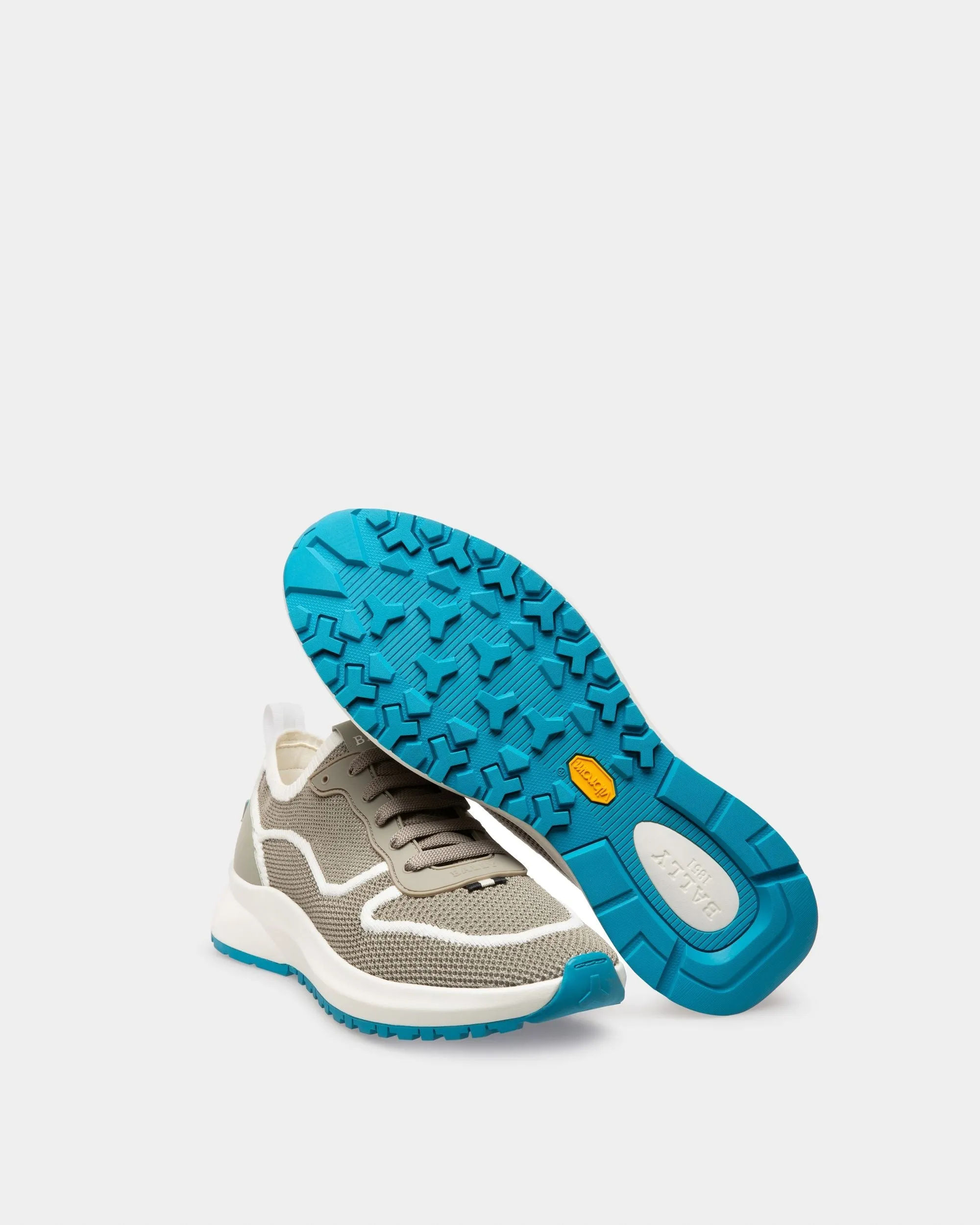 Davyn Mesh And Leather Sneakers In Grey And White
