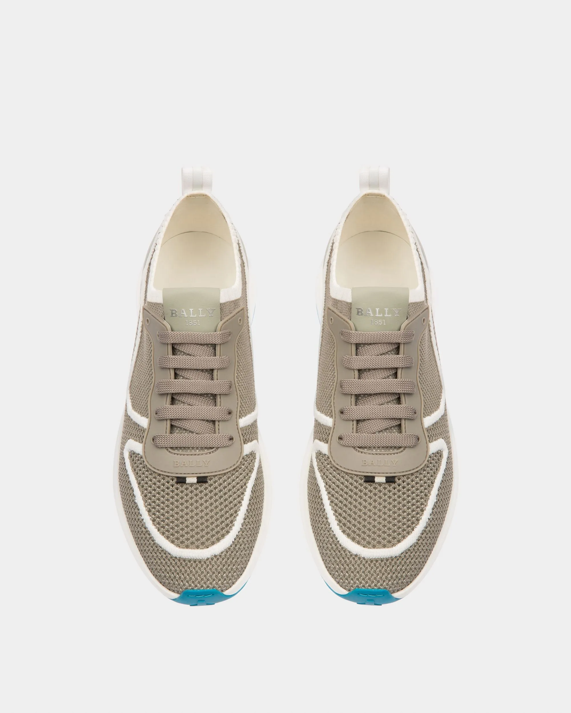Davyn Mesh And Leather Sneakers In Grey And White