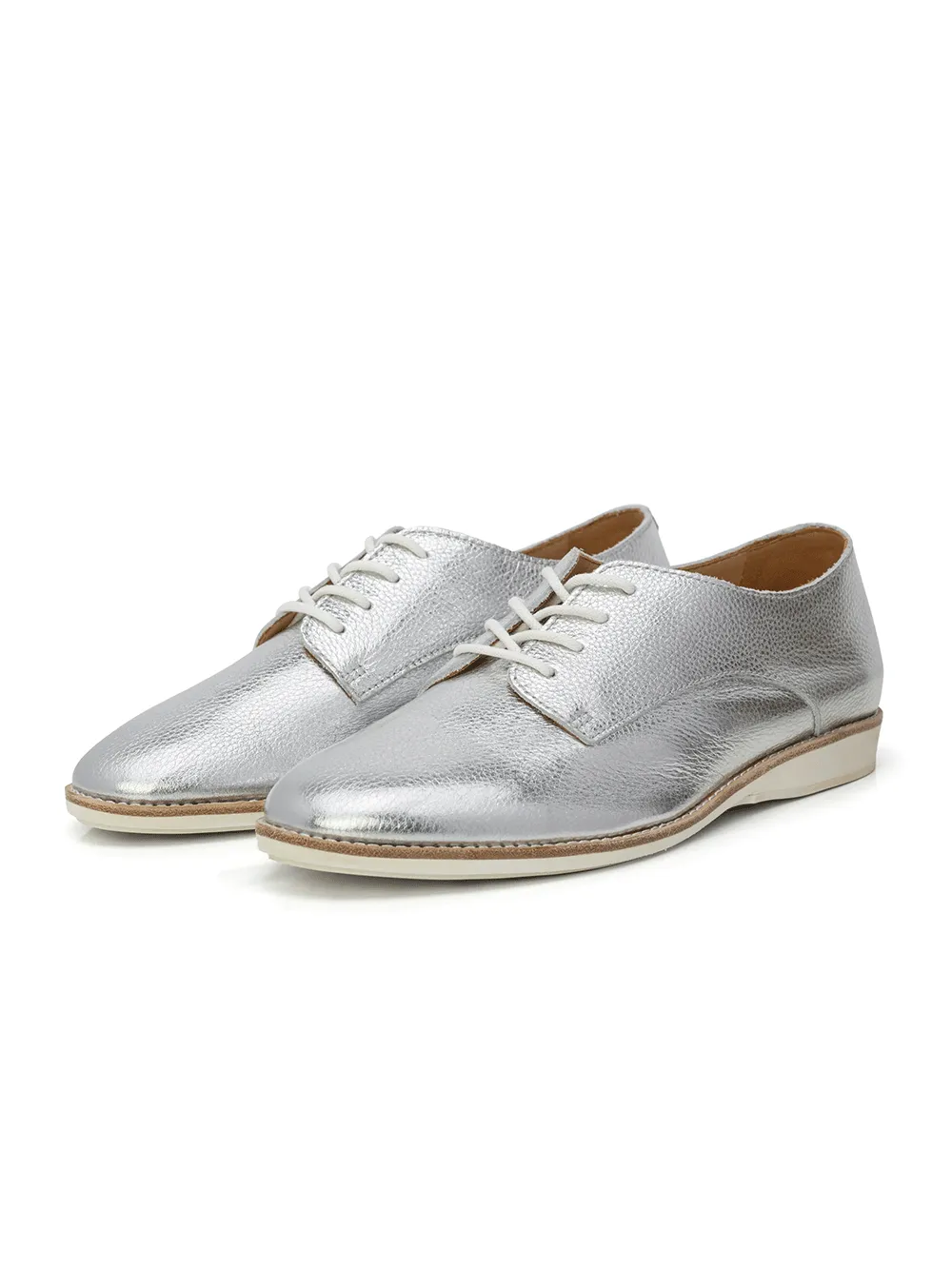 Derby Super Soft Leather Shoes - SILVER