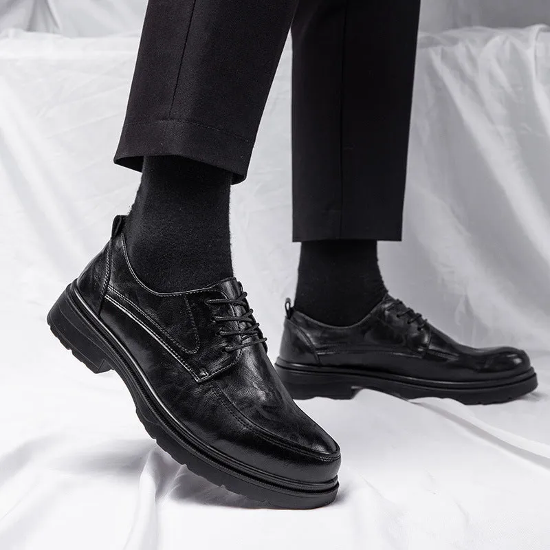 Derby thick sole Leather Shoes