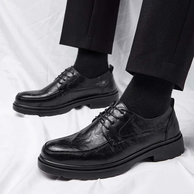 Derby thick sole Leather Shoes