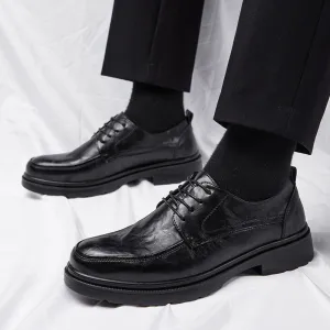 Derby thick sole Leather Shoes