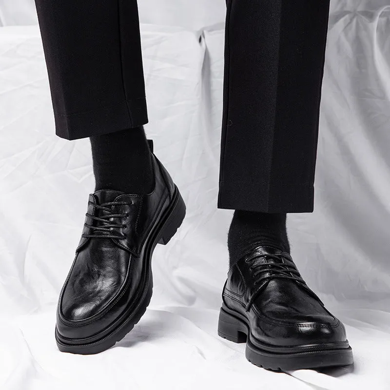 Derby thick sole Leather Shoes