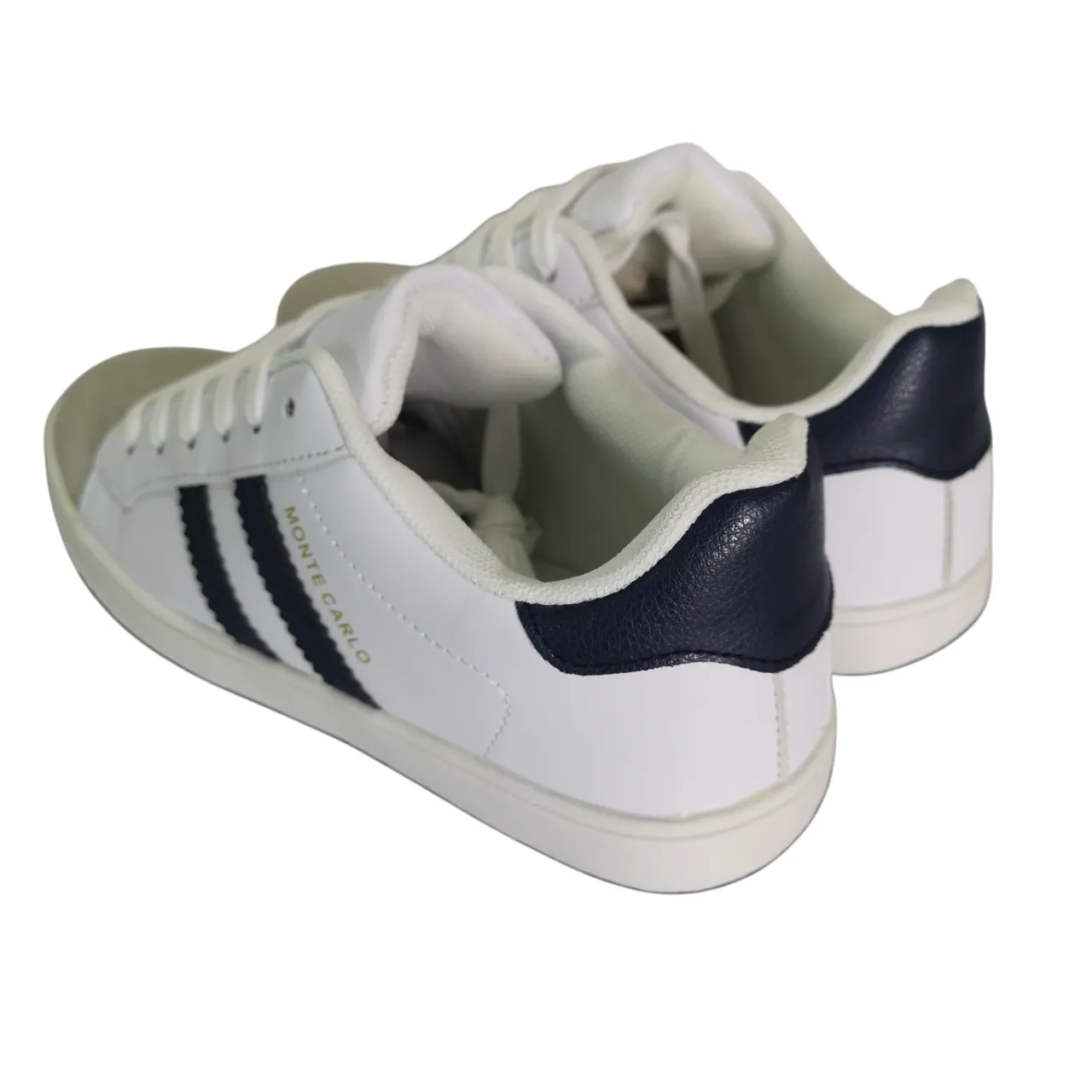 DKS Leather White Navy Sneakers