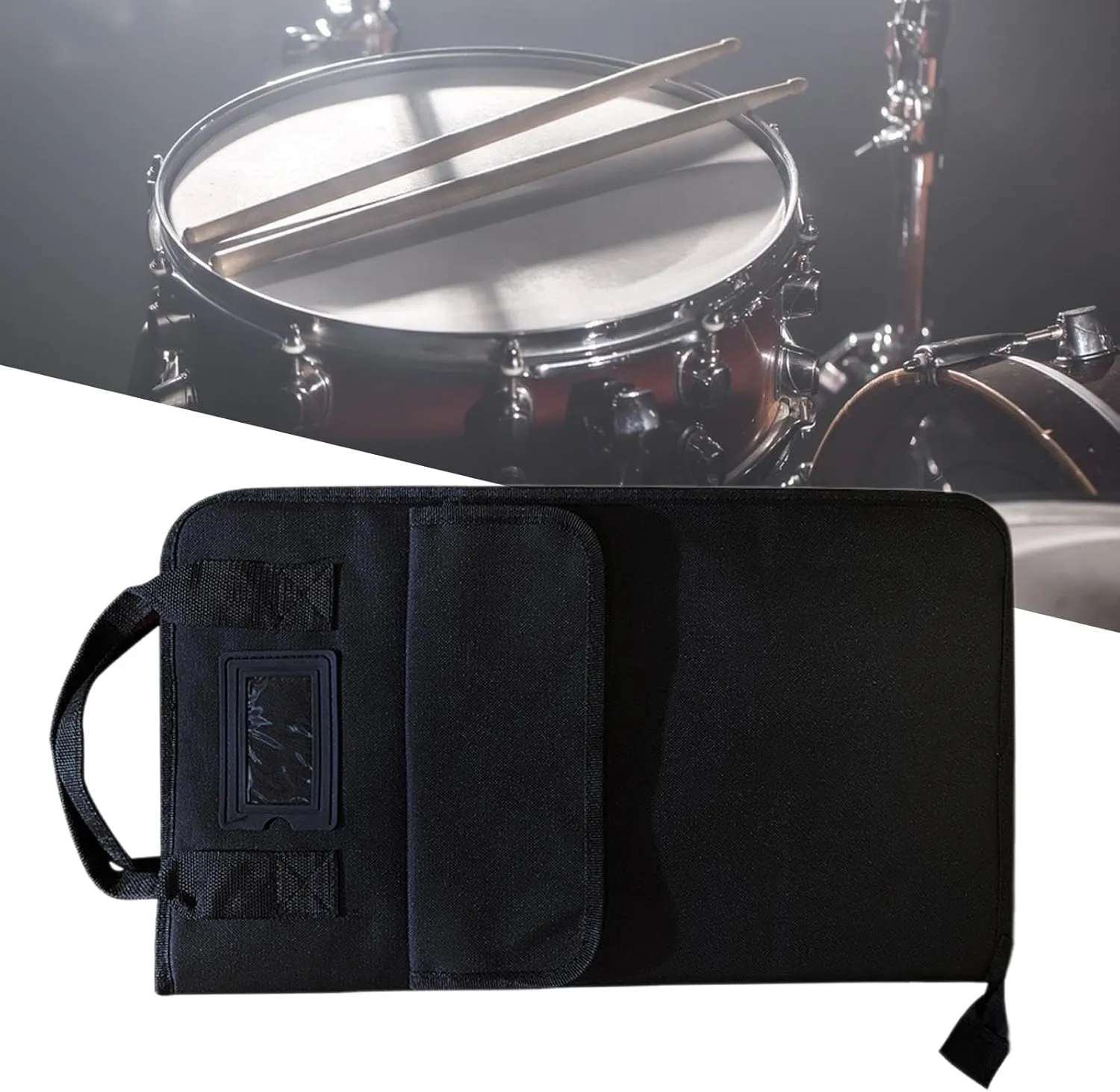 Drum Sticks Bag Drum Stick Handbag Carry Bag Pouch Thick Percussion Accessories Drumstick Holder Drumstick for Adults Kids, black