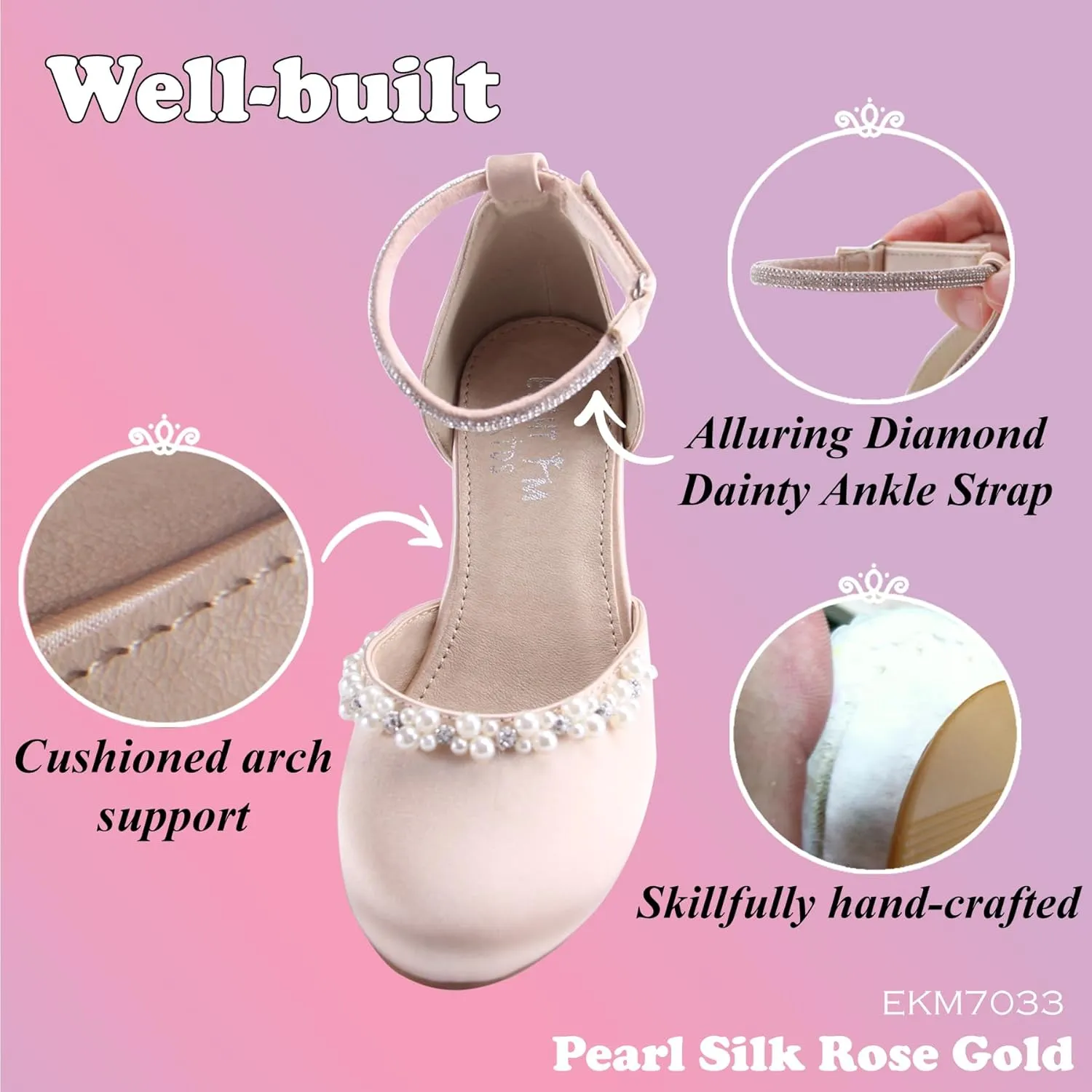 EIGHT KM Girls High Heels - Weeding Party Little Girl Heels Multi-Colored Ages 3-13 Years - High Heels for Girls & Kids - Wide Fit Toddler High Heels High Heels for Kids