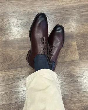 Elegant Brown Oxford with Burnished Toe Finish