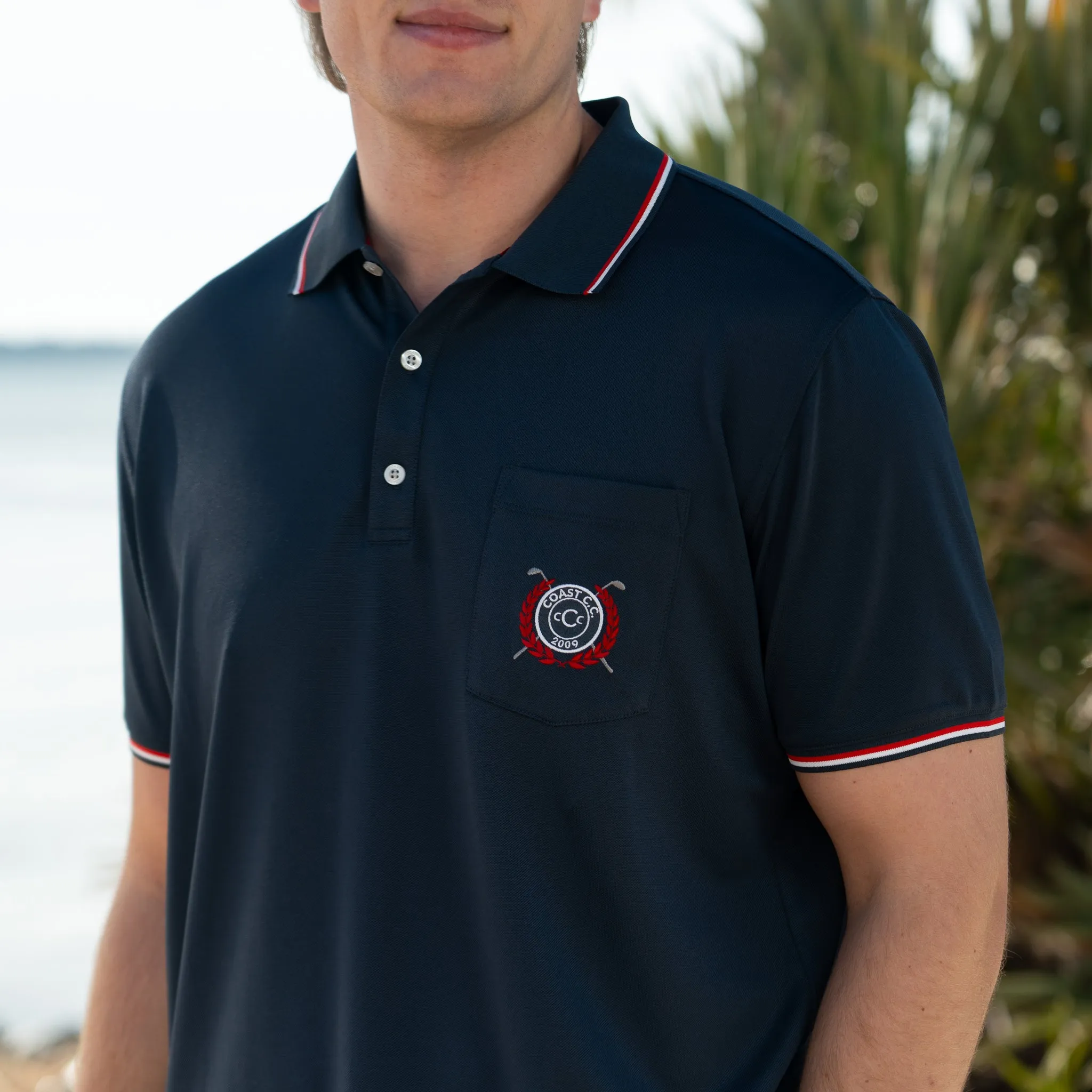 Embroidered Tipped Polo