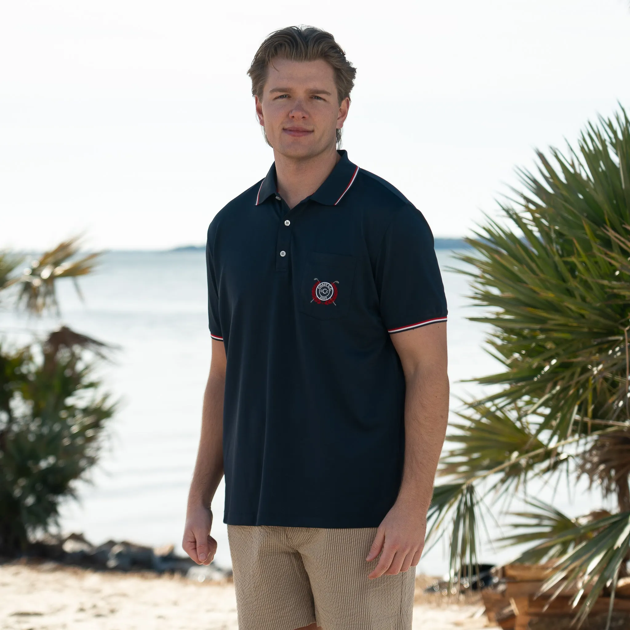 Embroidered Tipped Polo
