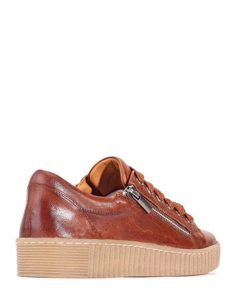 EOS Joyce Marrone Leather Casual Sneaker