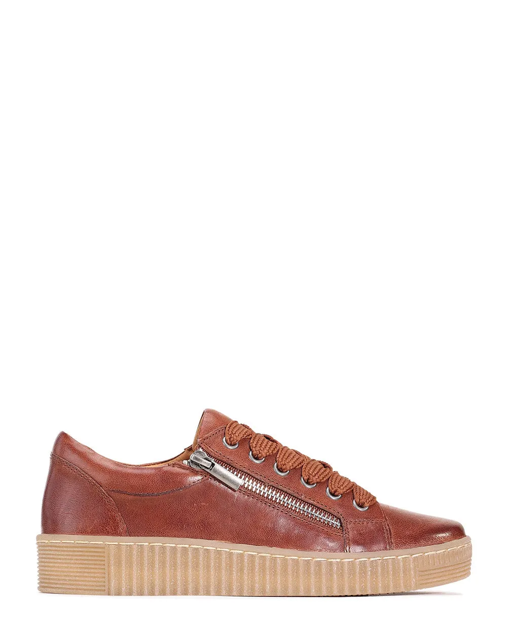 EOS Joyce Marrone Leather Casual Sneaker