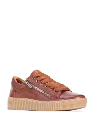 EOS Joyce Marrone Leather Casual Sneaker