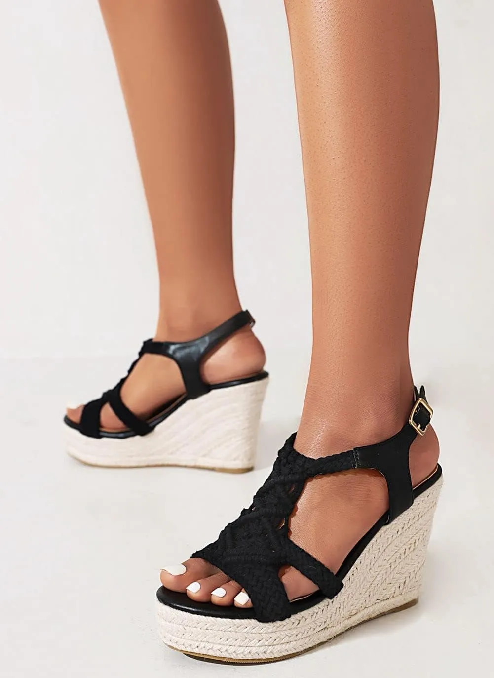 Espadrille Wedge Sandals for Women Comfortable Strappy Platform Sandals Casual Summer Shoes