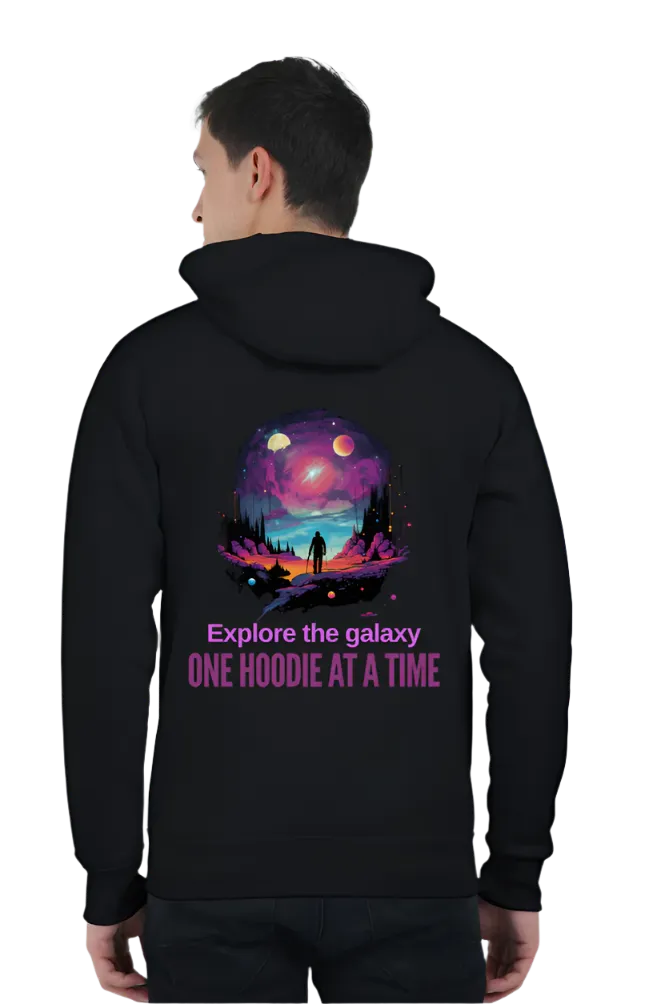EXPLORE THE GALAXY - UNISEX BLACK HEAVYWEIGHT ZIPPER HOODIE
