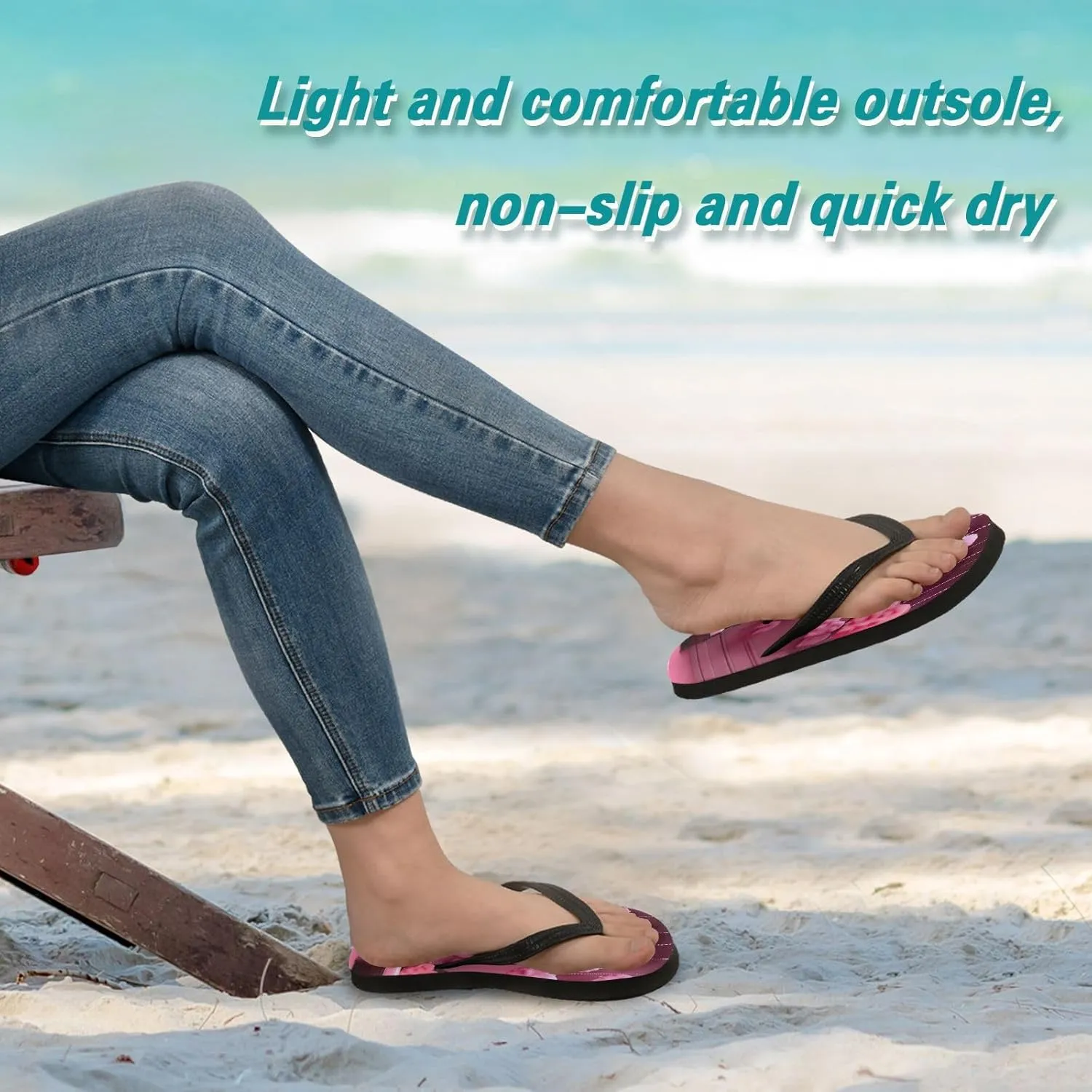 Flip Flop Sandal for Men Women Pink Romantic Balloon Summer Thong Sandal Beach Water Shoes,XS