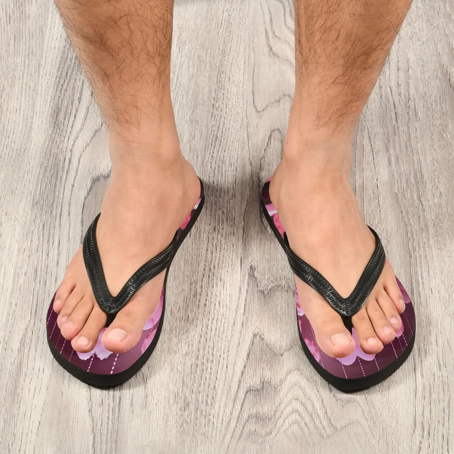 Flip Flop Sandal for Men Women Pink Romantic Balloon Summer Thong Sandal Beach Water Shoes,XS