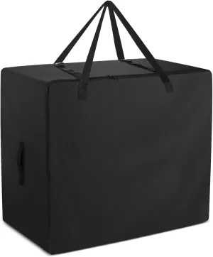 Folding Mattress Bag - 600D Oxford Cloth Heavy Duty Carry Case for Tri-Fold Guest Bed Mattress (Fits 4" Single Mattress, Black)