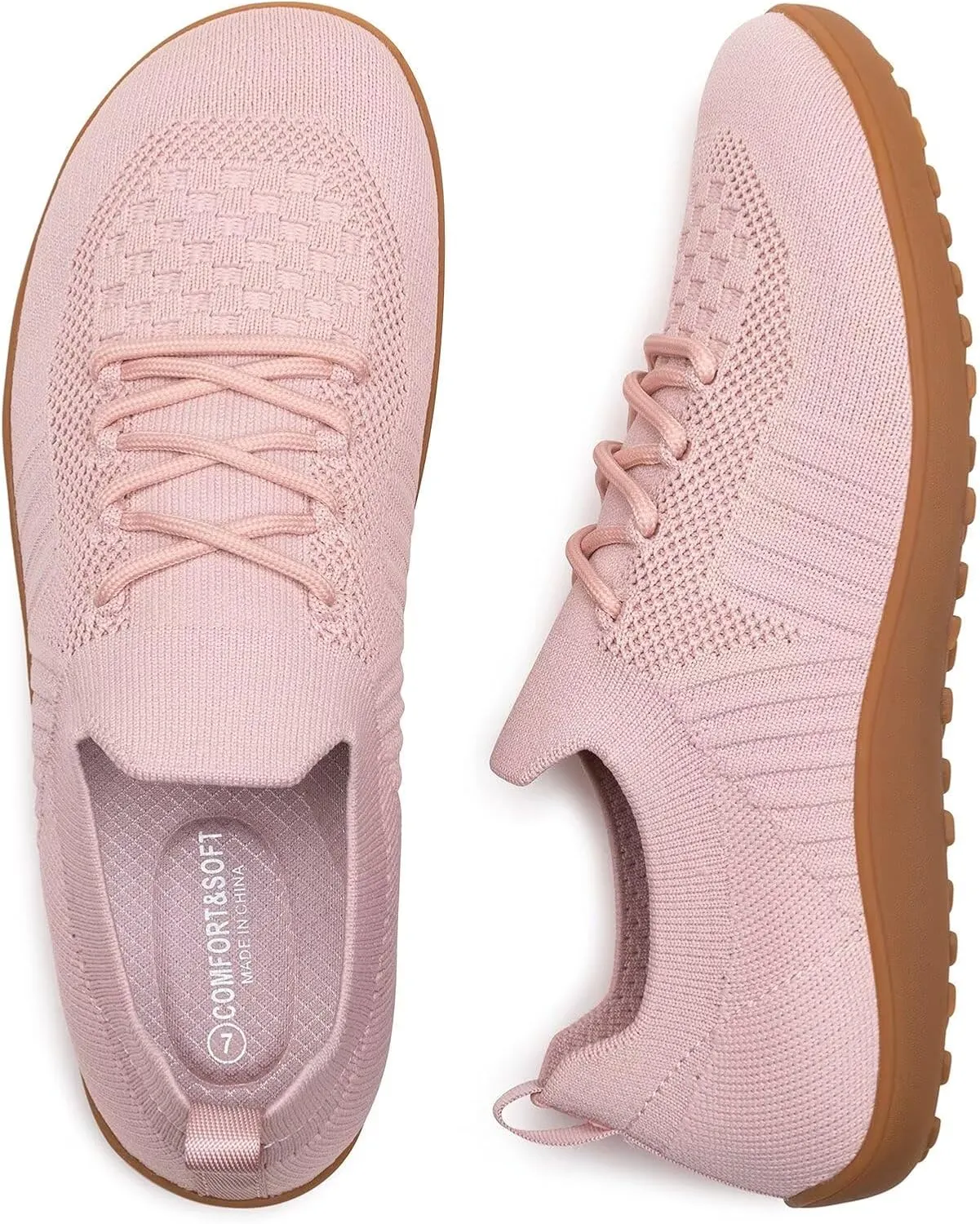 Frank Mully Womens Walking Shoes Wide Toe Box Barefoot Shoes Knitted Fashion Sneaker with Arch Support