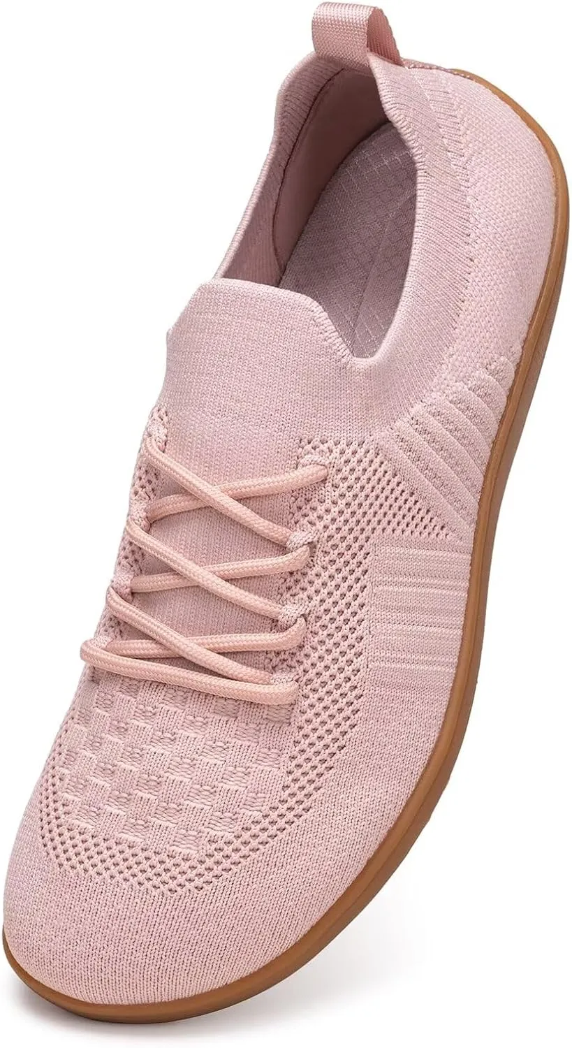 Frank Mully Womens Walking Shoes Wide Toe Box Barefoot Shoes Knitted Fashion Sneaker with Arch Support