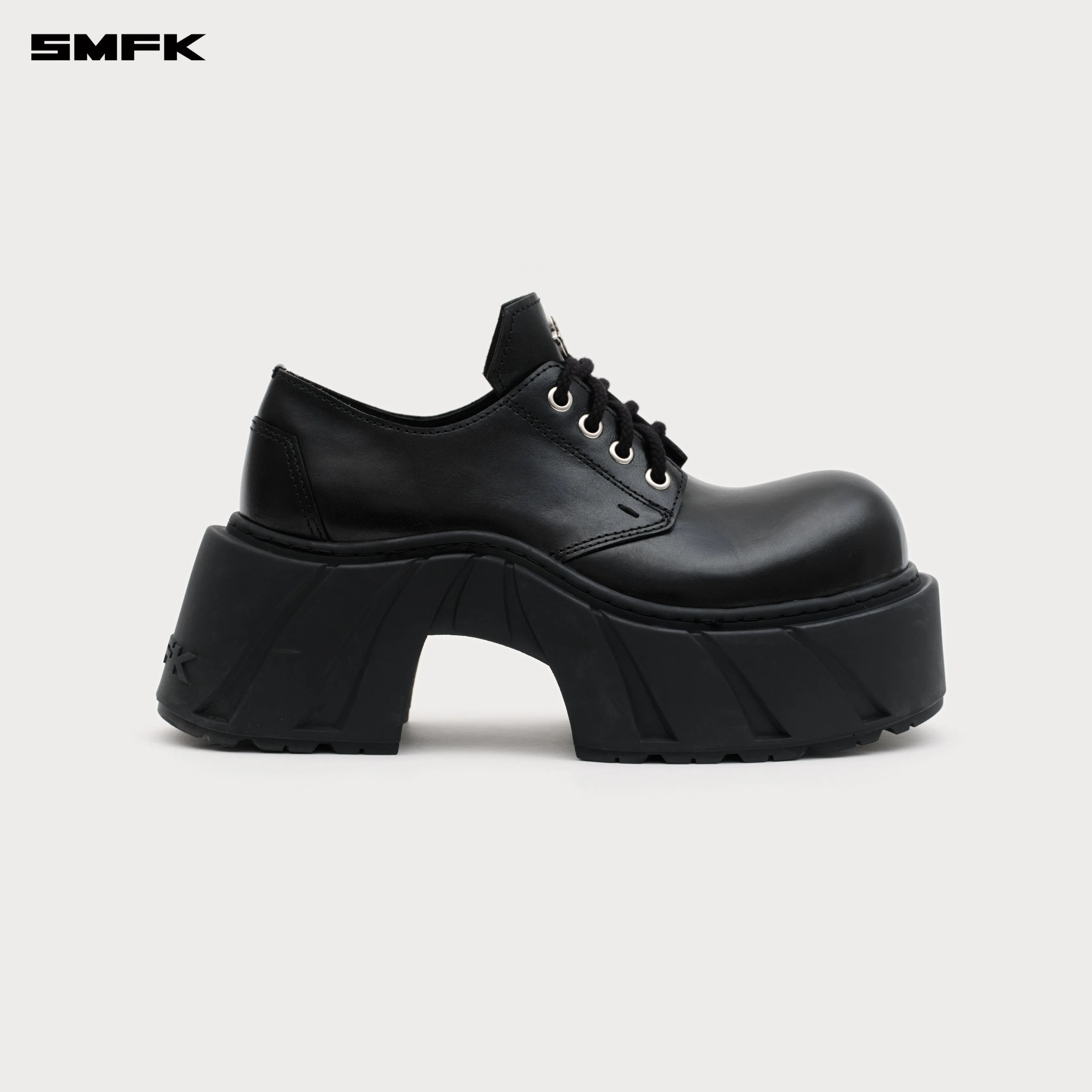 Future Mirage High Heeled Leather Derbies Wild Black