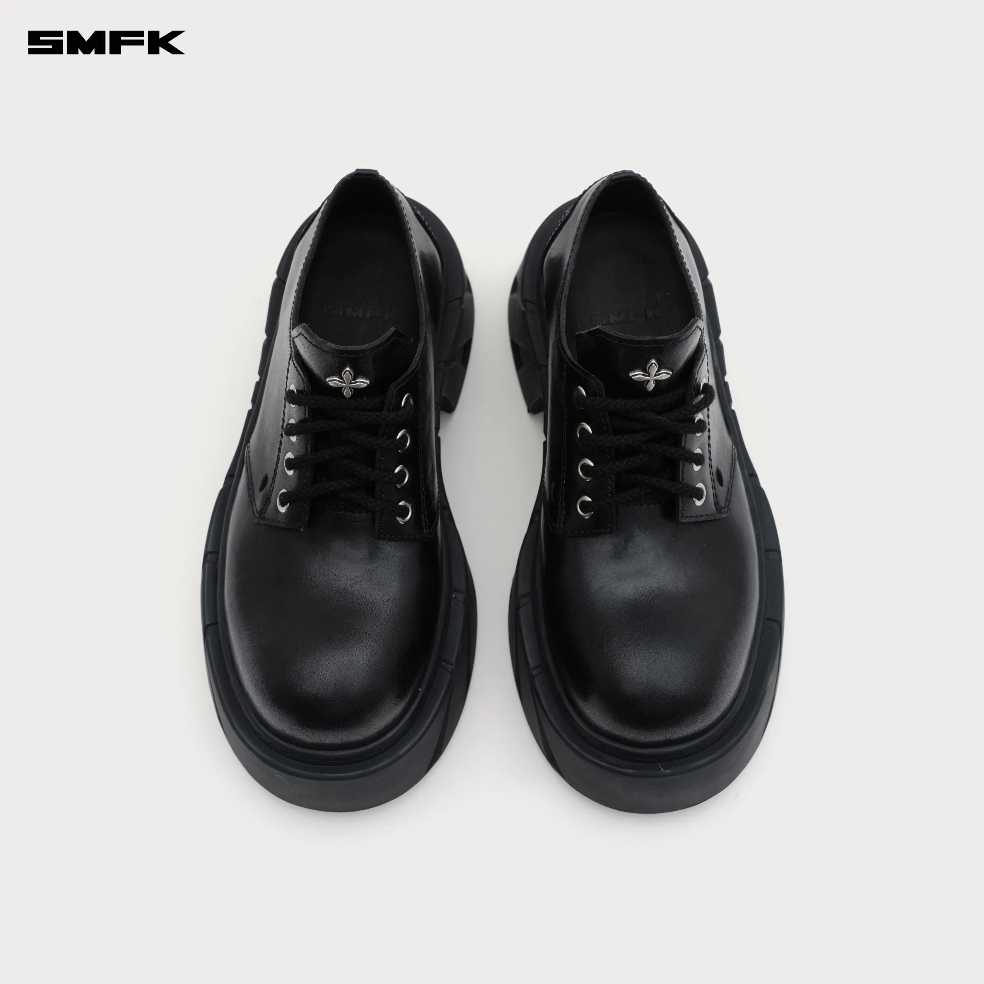 Future Mirage High Heeled Leather Derbies Wild Black