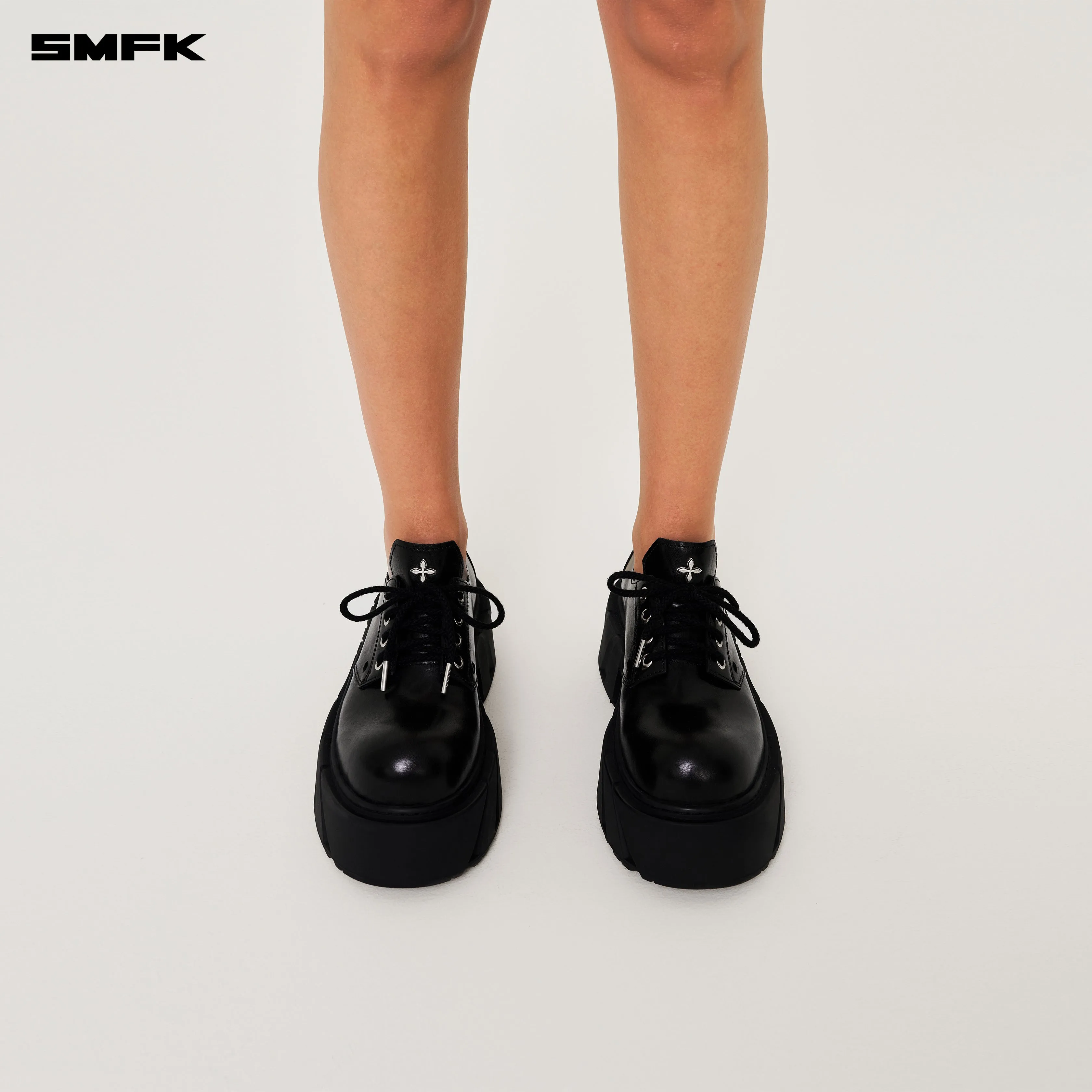 Future Mirage High Heeled Leather Derbies Wild Black