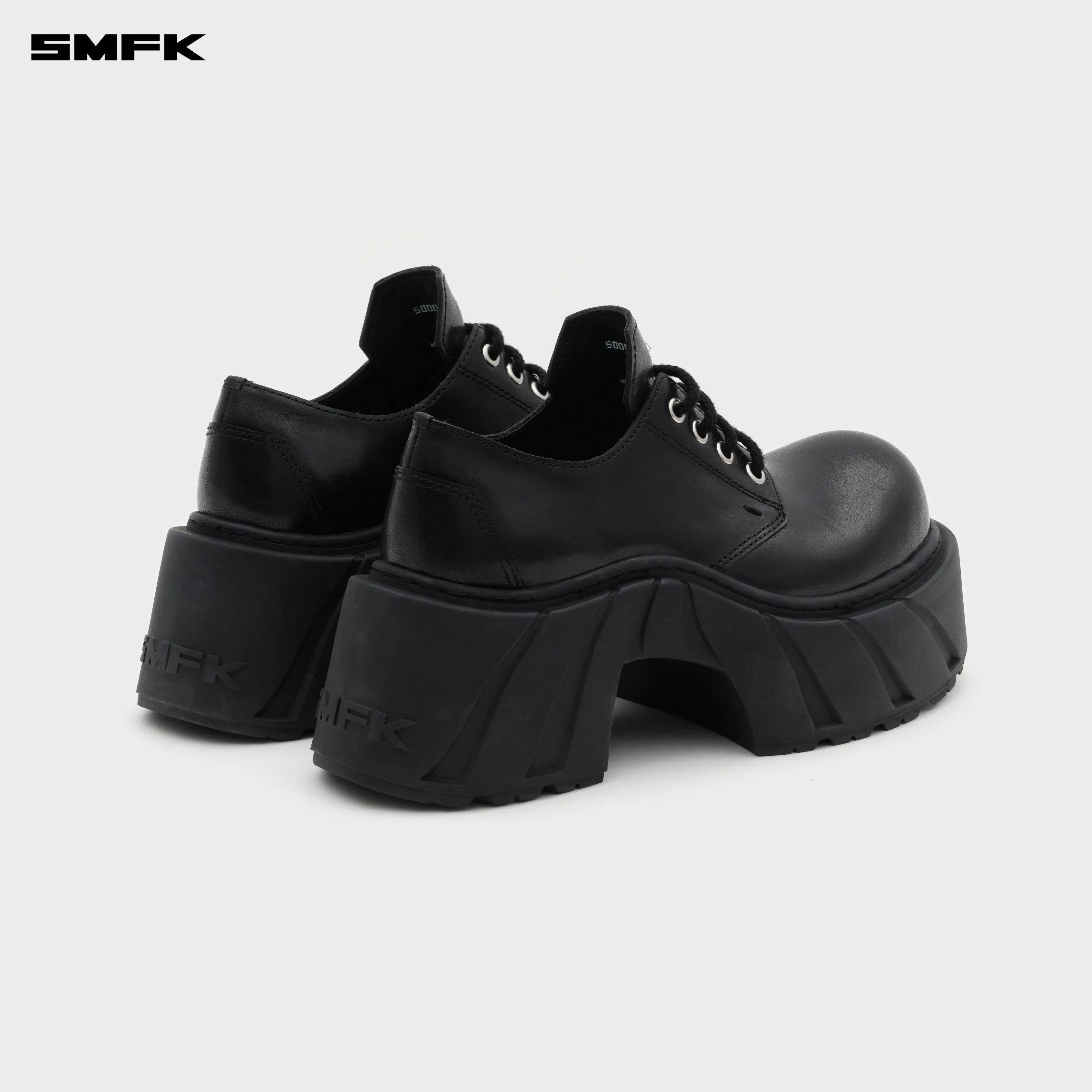 Future Mirage High Heeled Leather Derbies Wild Black