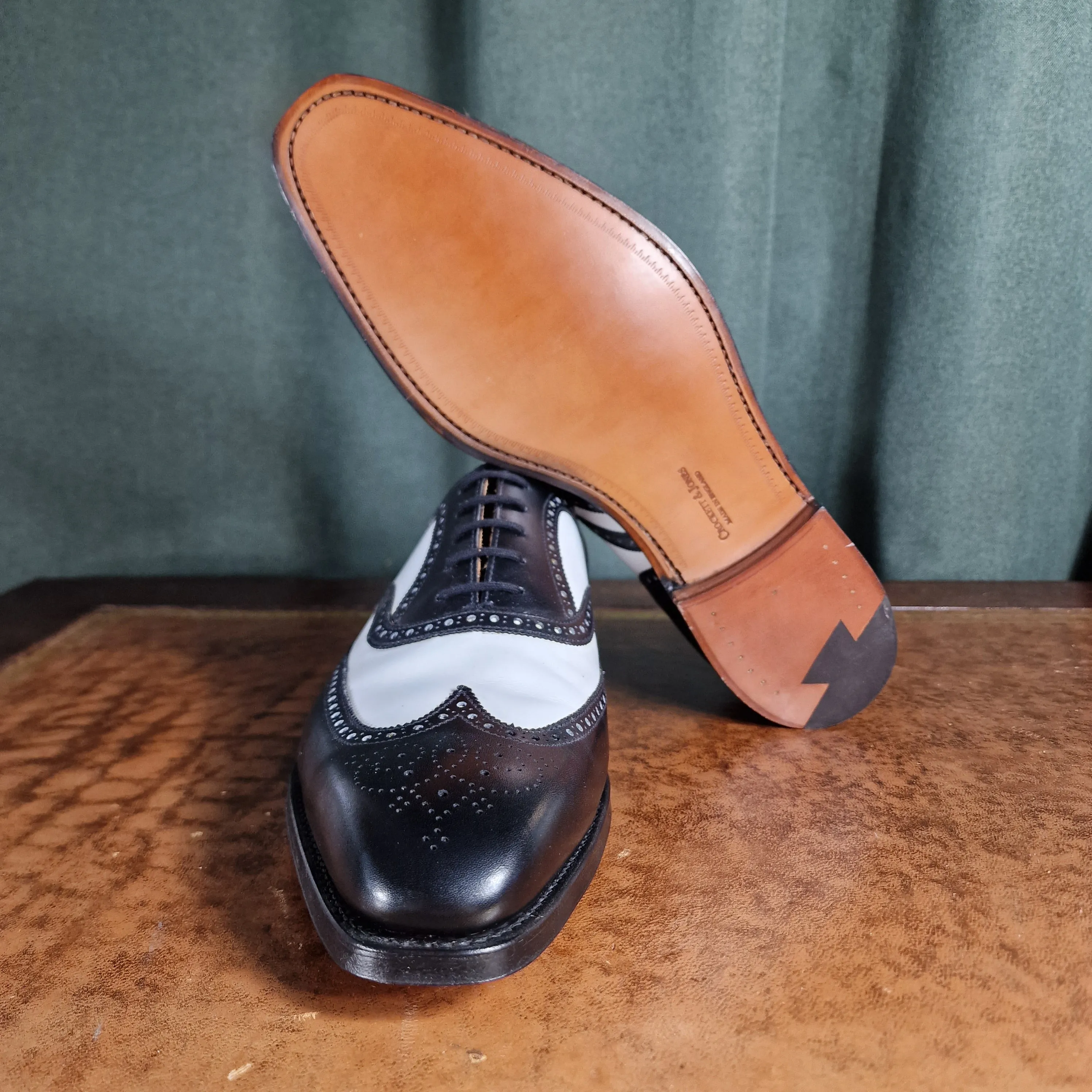 Gerrard Black & White Calf (8.5F & 12F) Crockett & Jones