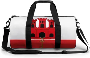 Gibraltar Flag Gym Bag with Wet Pocket Travel Duffel for Boys Girls Weekender Overnight