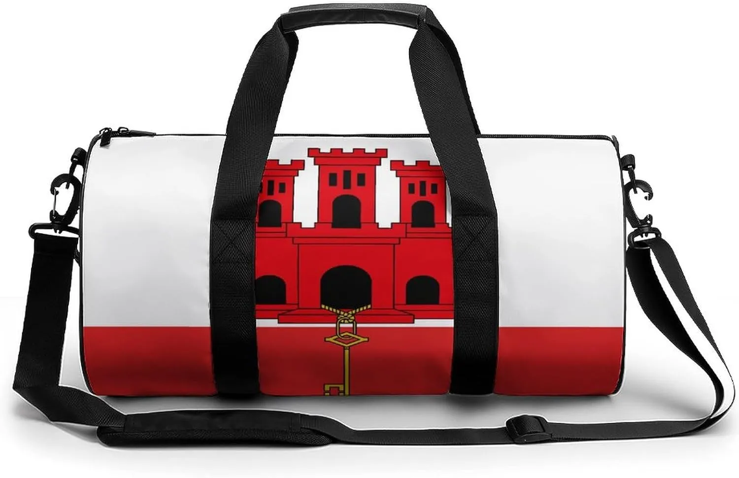 Gibraltar Flag Gym Bag with Wet Pocket Travel Duffel for Boys Girls Weekender Overnight