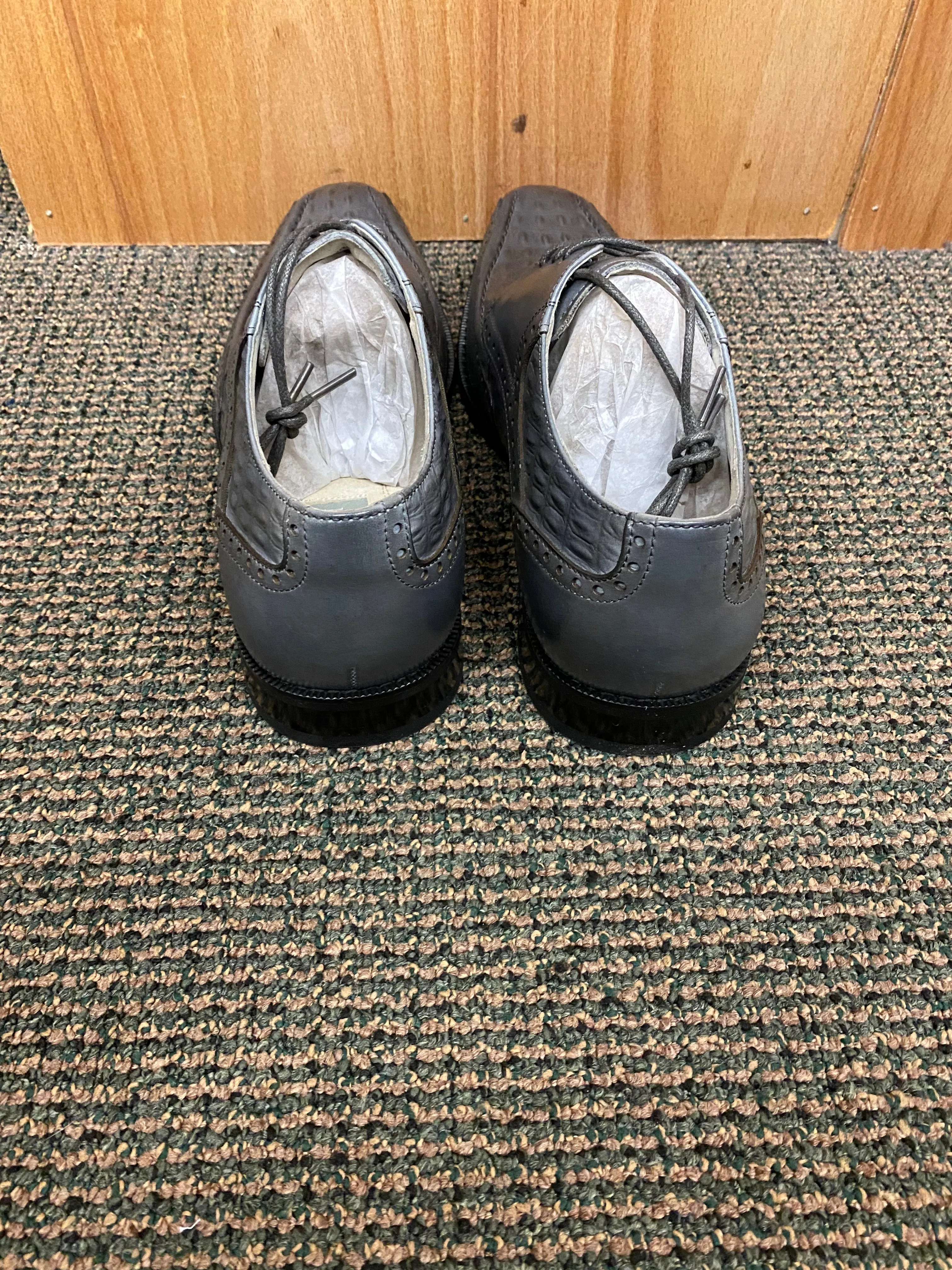 Giovanni Milford Grey Croc-print Leather Hand Made Oxford Men's Dress Shoes