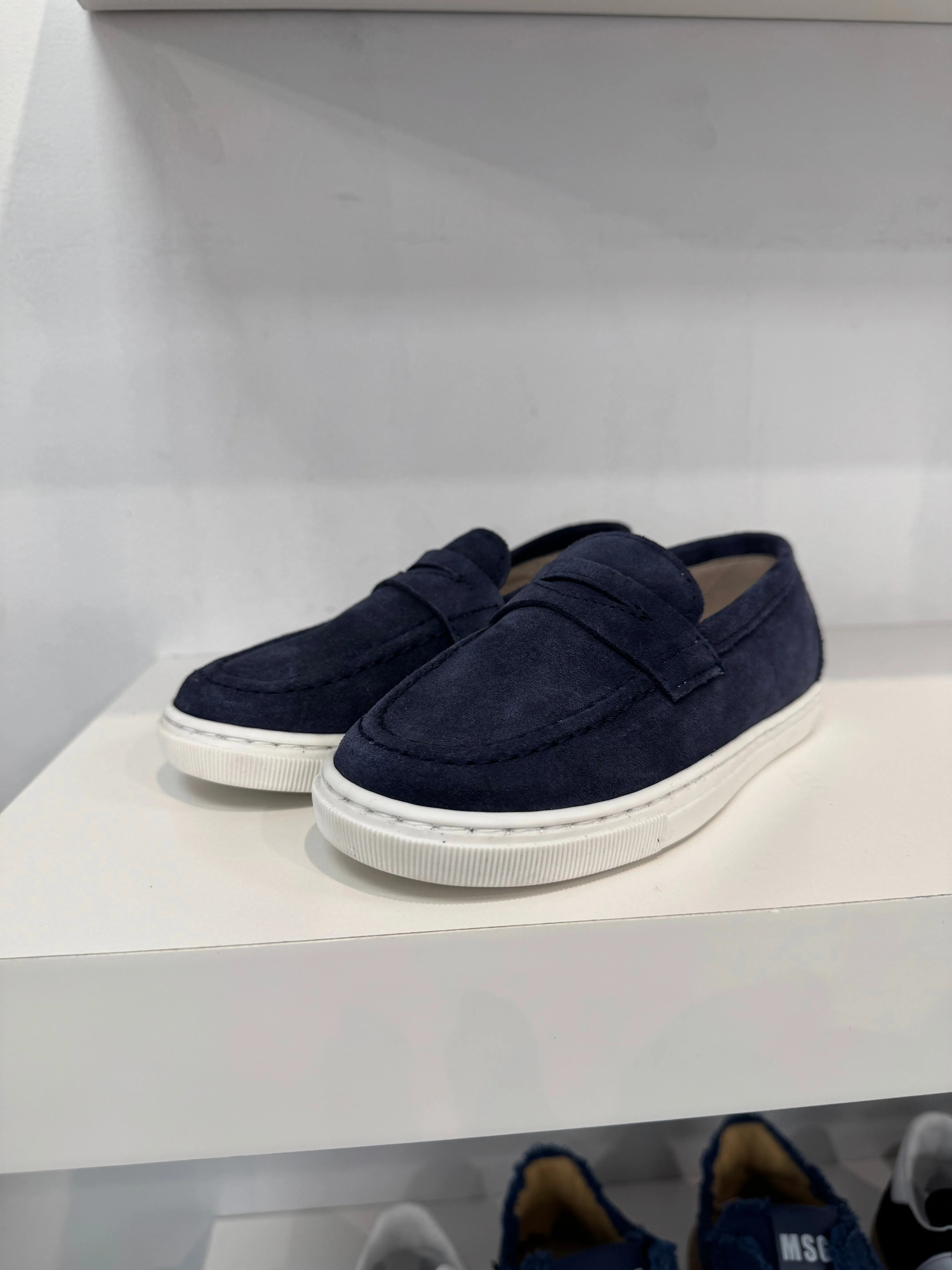 Gravitas Navy Suede Penny Loafer