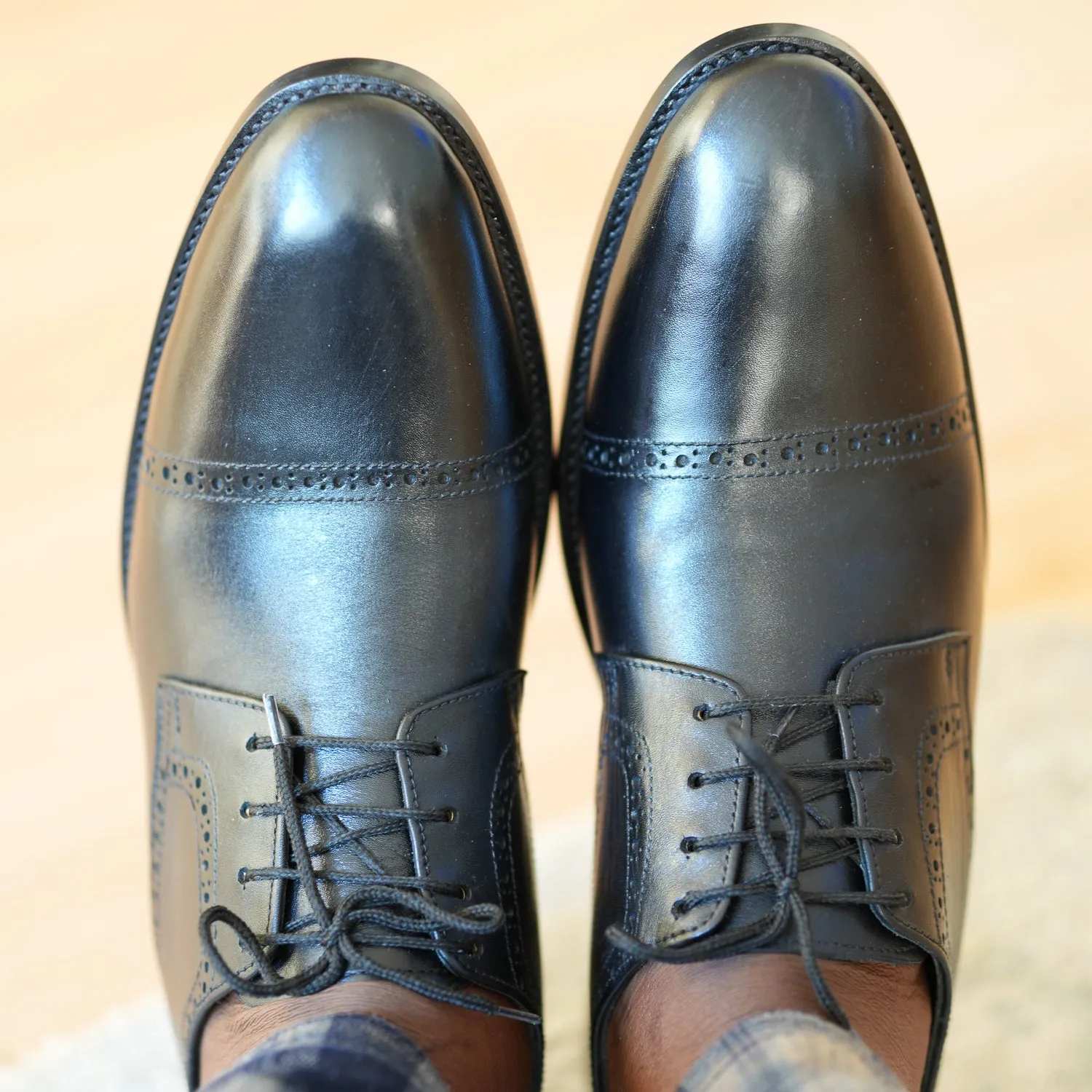 Handmade Brogue Oxford Lace-Up Full-Grain Leather Dress Shoes