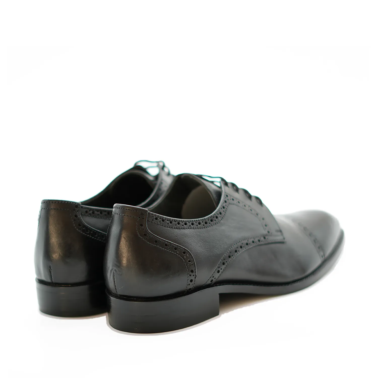 Handmade Brogue Oxford Lace-Up Full-Grain Leather Dress Shoes