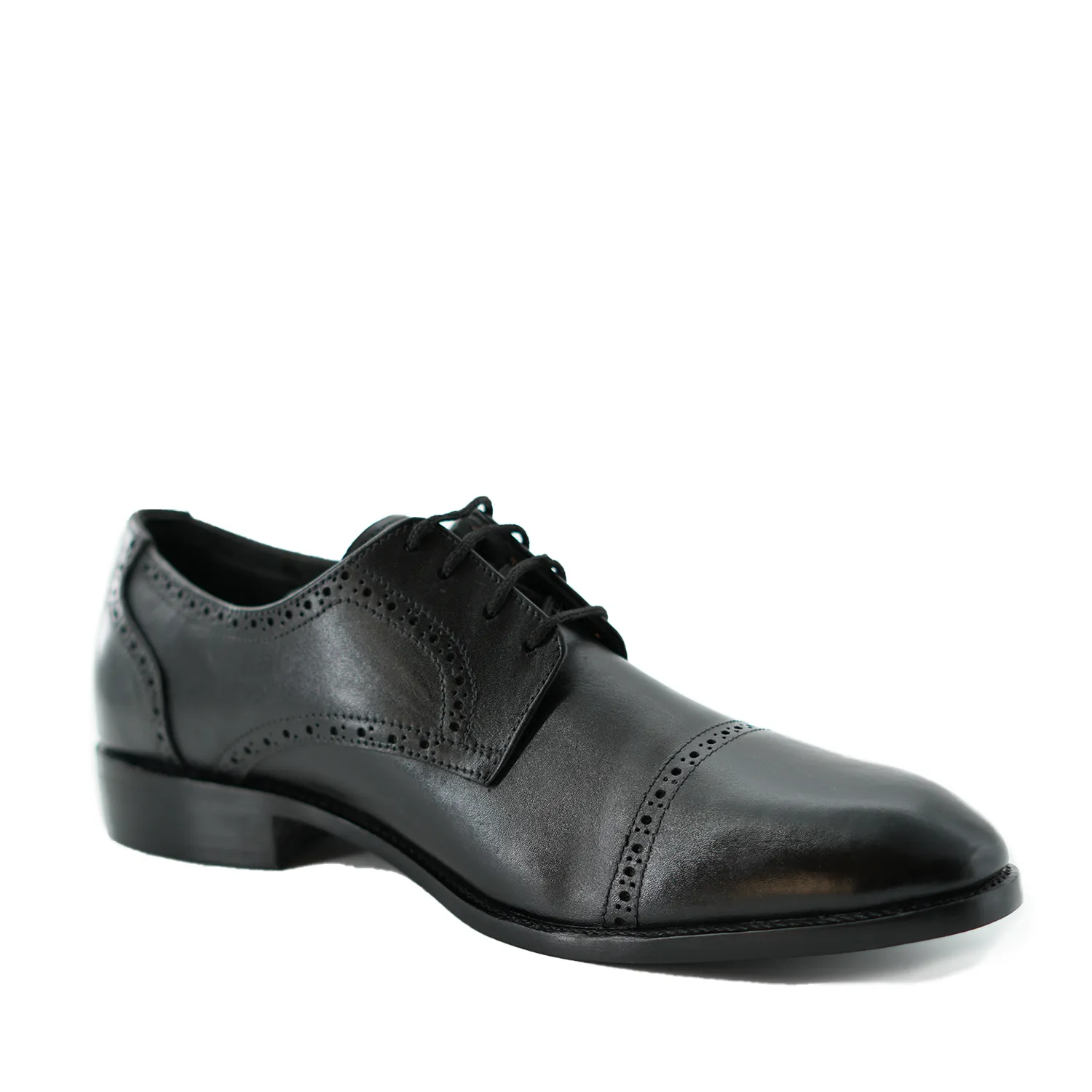 Handmade Brogue Oxford Lace-Up Full-Grain Leather Dress Shoes