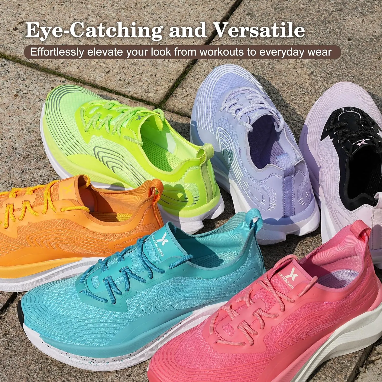 Hawkwell Women's Cloud Zero Active Walking Shoes Cushion Breathable Running Tennis Workout Gym Sports Athletic Fashion Sneakers