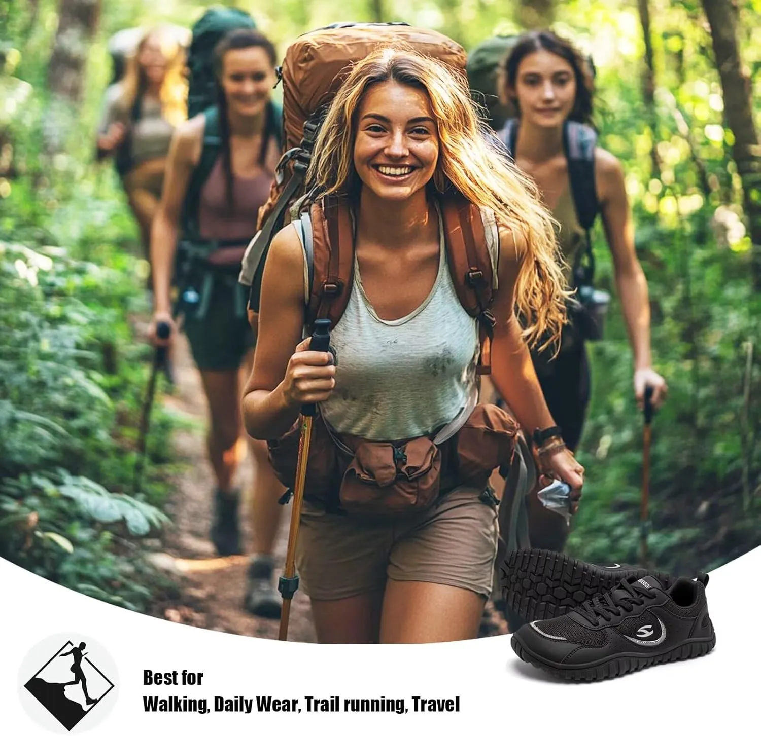 HOBIBEAR Womens Barefoot Shoes | Wide Toe Box | Comfortable Trail Running Sneaker