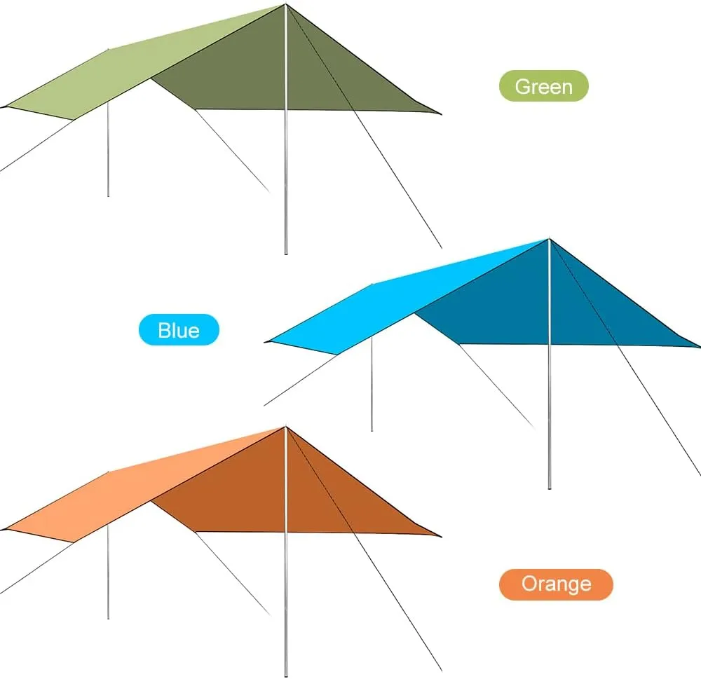 HXBER Camping Awning Canopy Rain Fly Tarp Sunshade Shelter Picnic Blanket for Outdoor Camping Hiking Backpacking Picnic Fishing