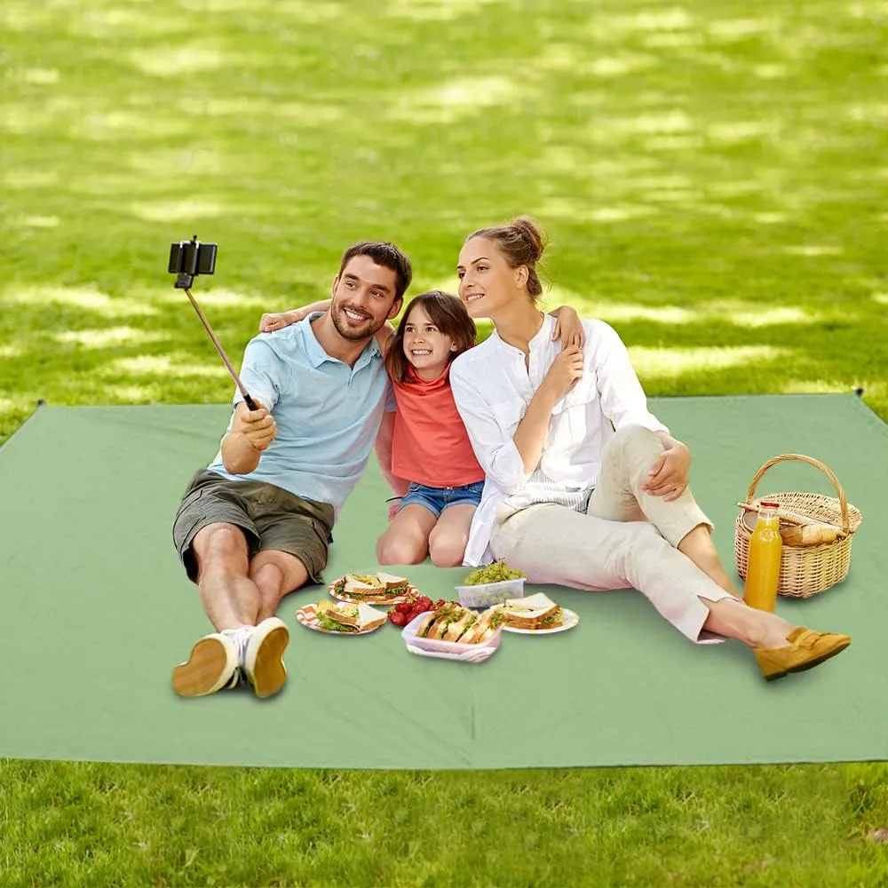 HXBER Camping Awning Canopy Rain Fly Tarp Sunshade Shelter Picnic Blanket for Outdoor Camping Hiking Backpacking Picnic Fishing