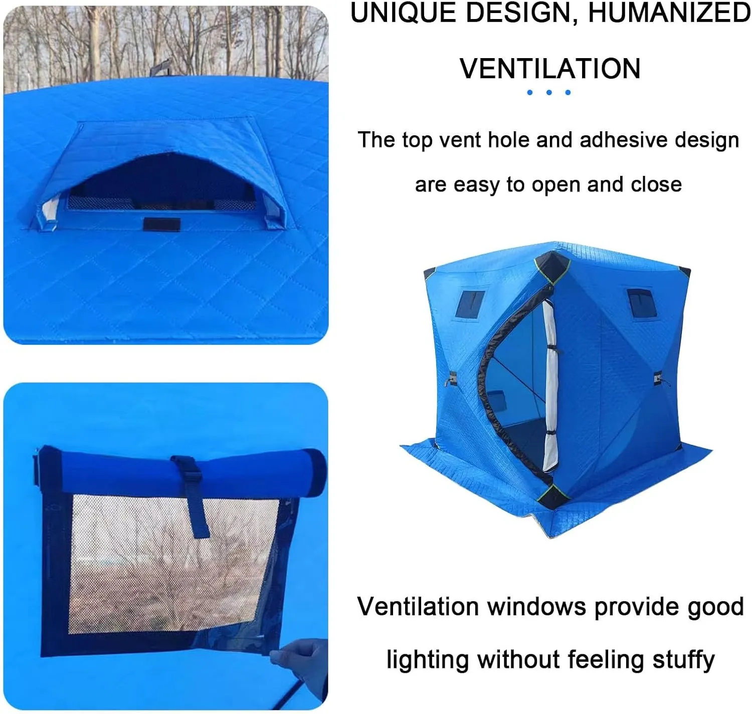 Ice Fishing Tent, Outdoor Camping Canopy Ice Shanty with Ventilation Hole and Carry Bag Freestanding Tent, for Camping Hiking Fishing