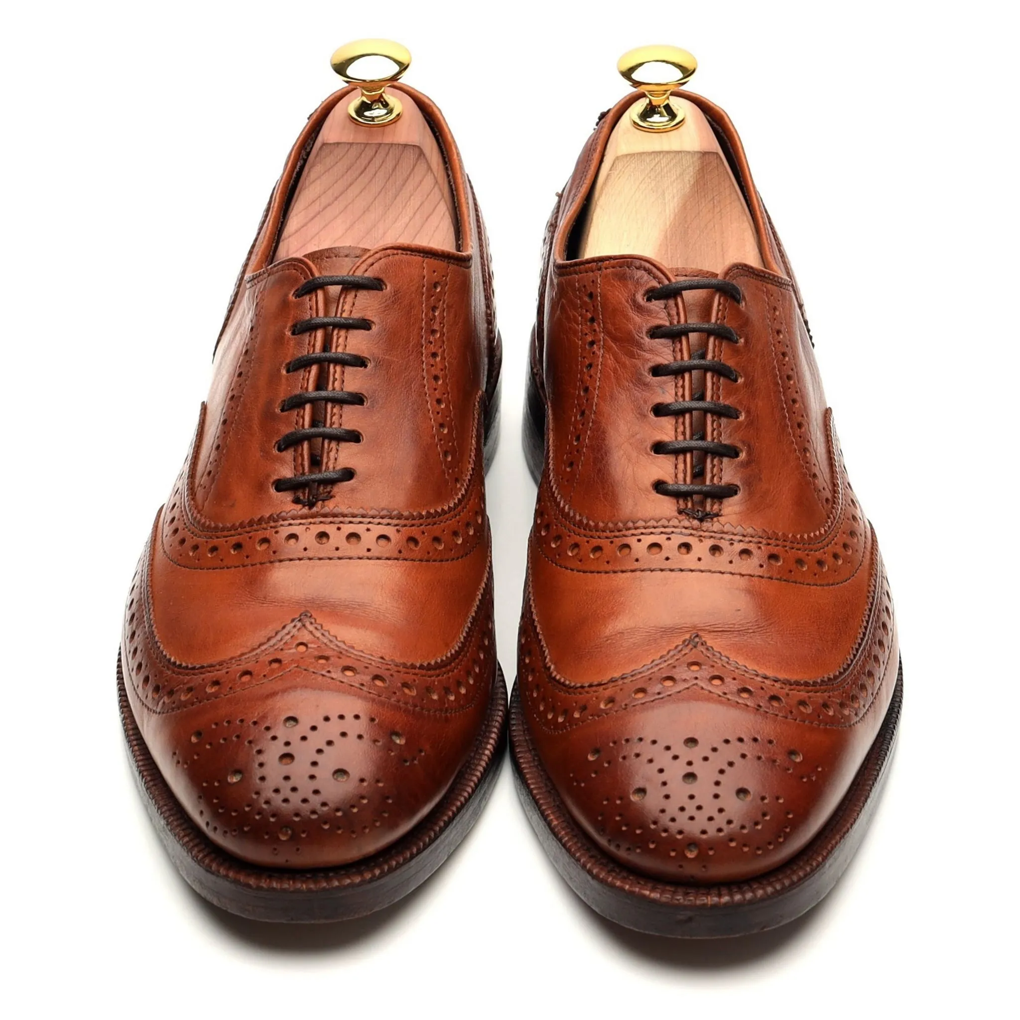 'Jefferson' Tan Brown Leather Oxford Brogues UK 8 US 8.5 E