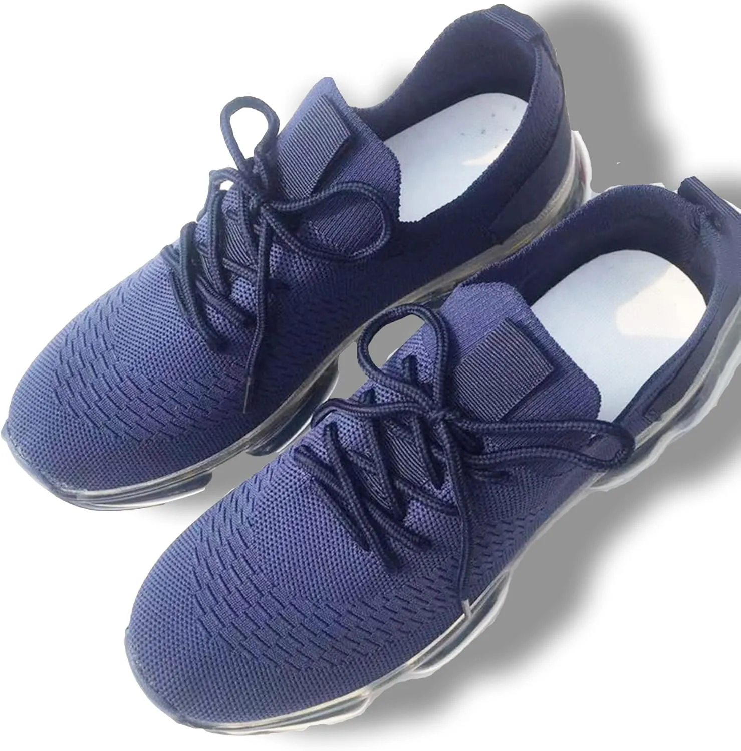 JITUUE Women's Fashion Sneakers Flying Woven Breathable Air Cushion Flat Sole Shoes Lace-up Decorative Elastic Slip-on
