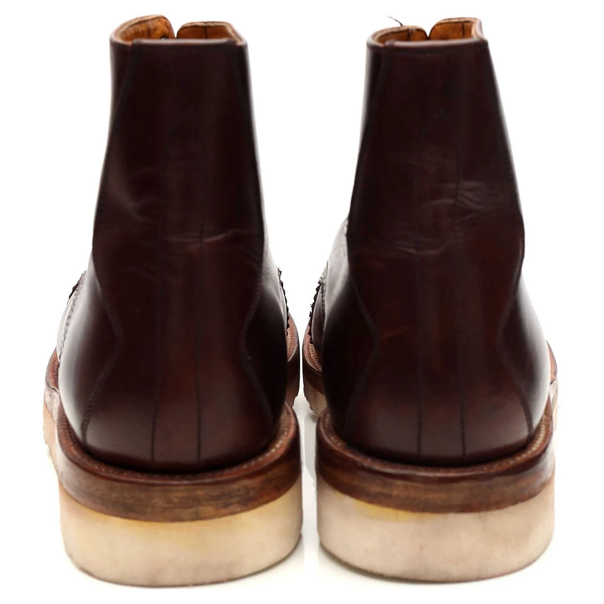 'Johnson' Brown Leather Boots UK 9.5 US 10.5 E