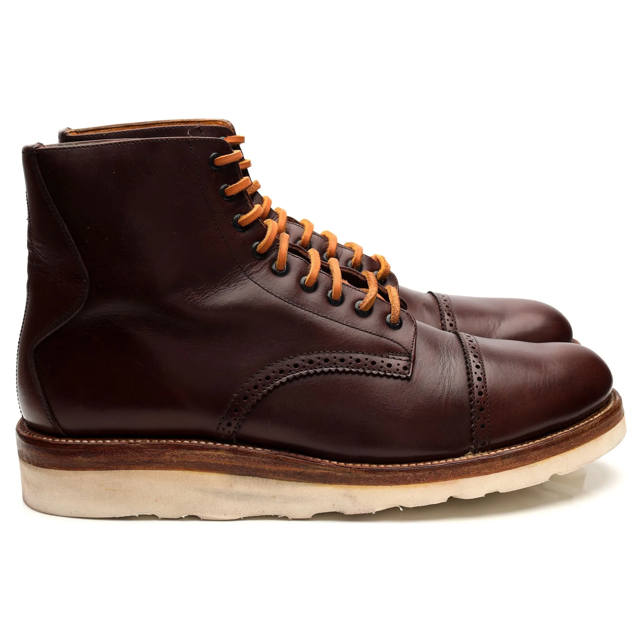 'Johnson' Brown Leather Boots UK 9.5 US 10.5 E