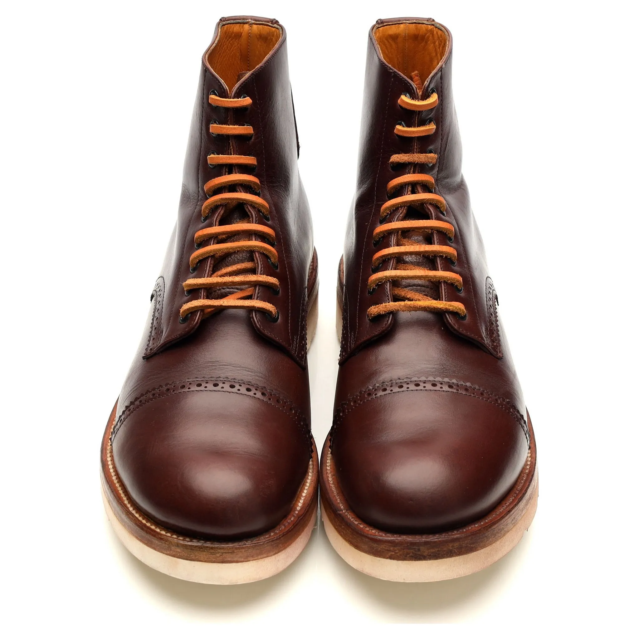 'Johnson' Brown Leather Boots UK 9.5 US 10.5 E