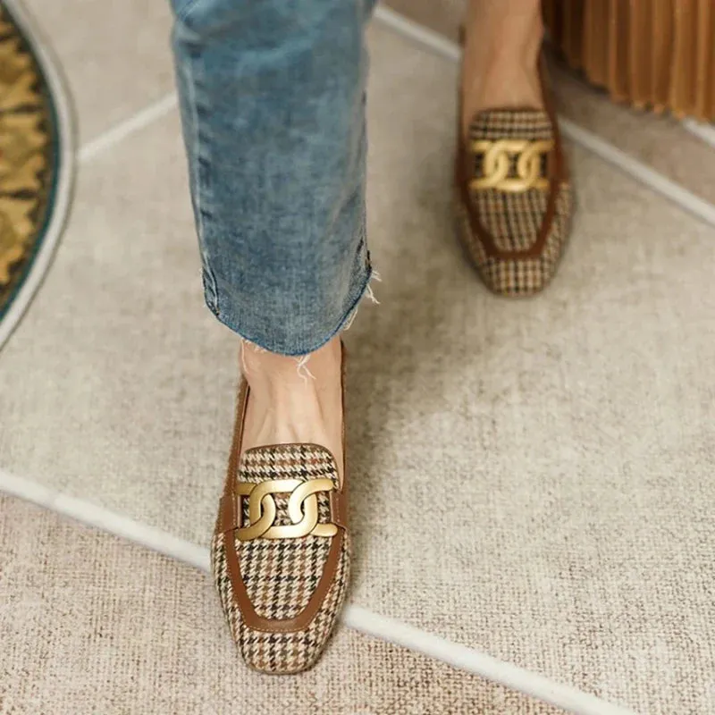 Juliana houndstooth Loafer Pumps