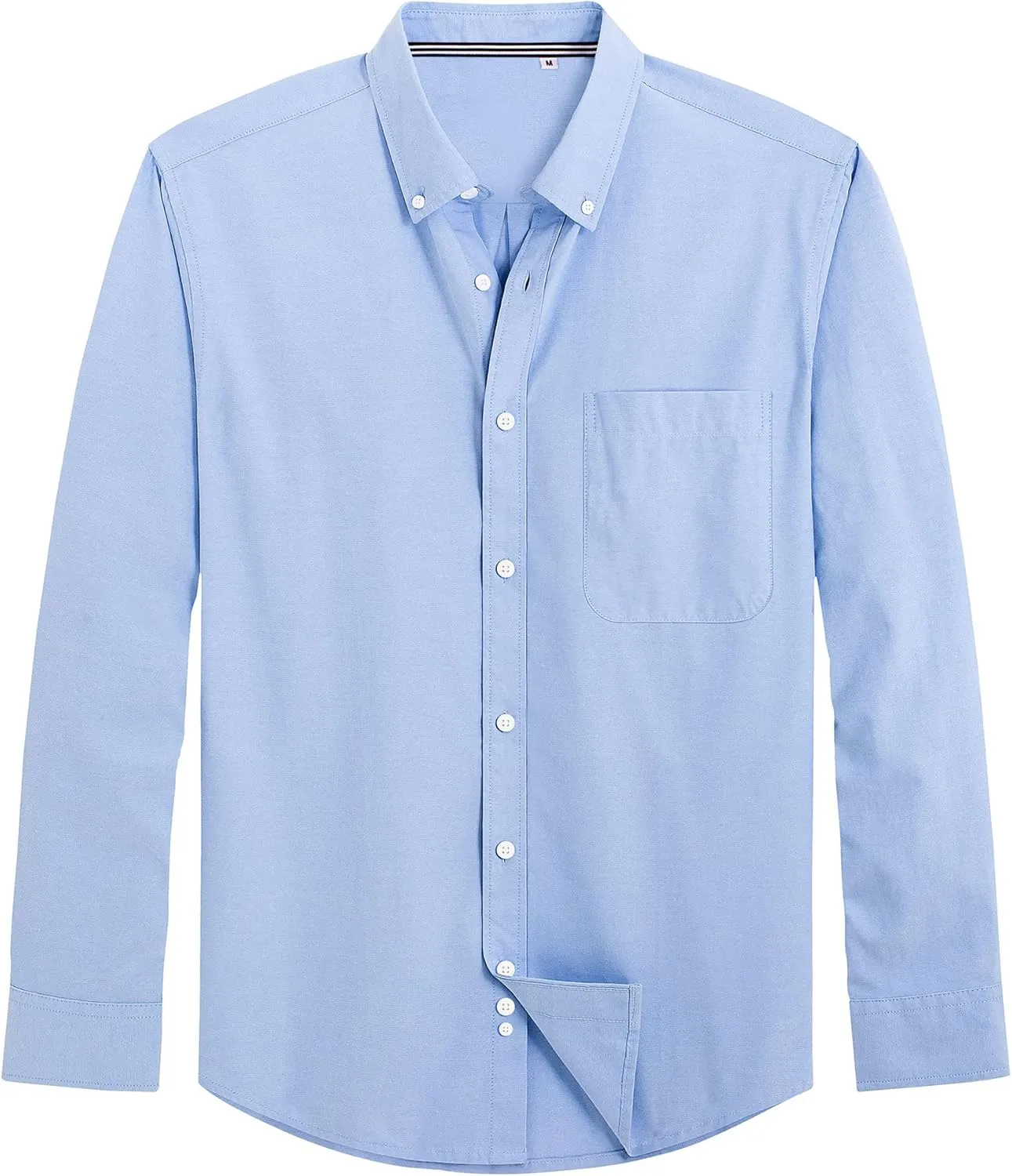 J.VER Men's Oxford Shirt Solid Casual Button Down Collar Shirts Long Sleeve Dress Shirts with Pocket