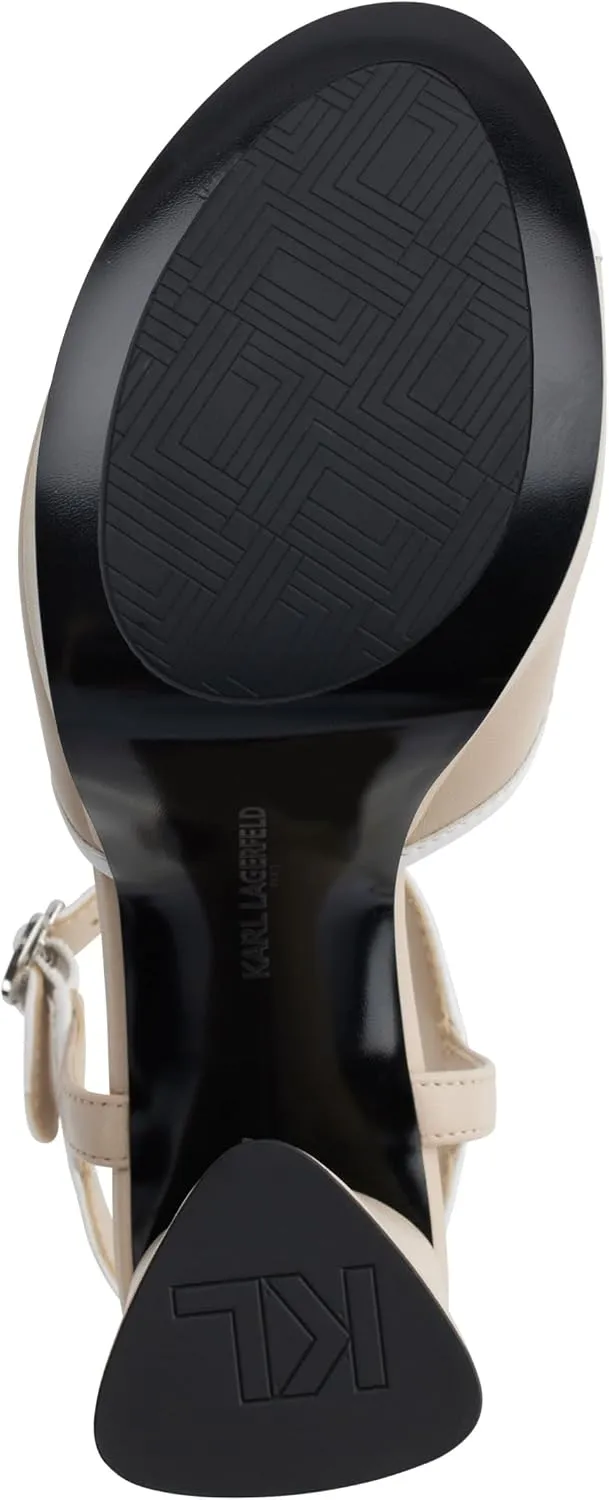 Karl Lagerfeld Paris Women's Cushioned Insole Evening Hallet-Platform Ankle Sandal Slide