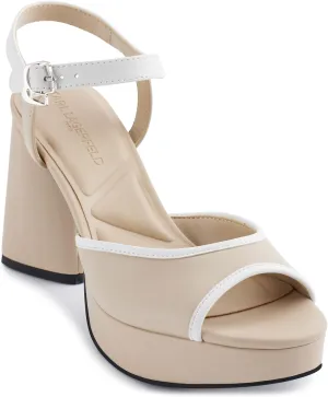 Karl Lagerfeld Paris Women's Cushioned Insole Evening Hallet-Platform Ankle Sandal Slide